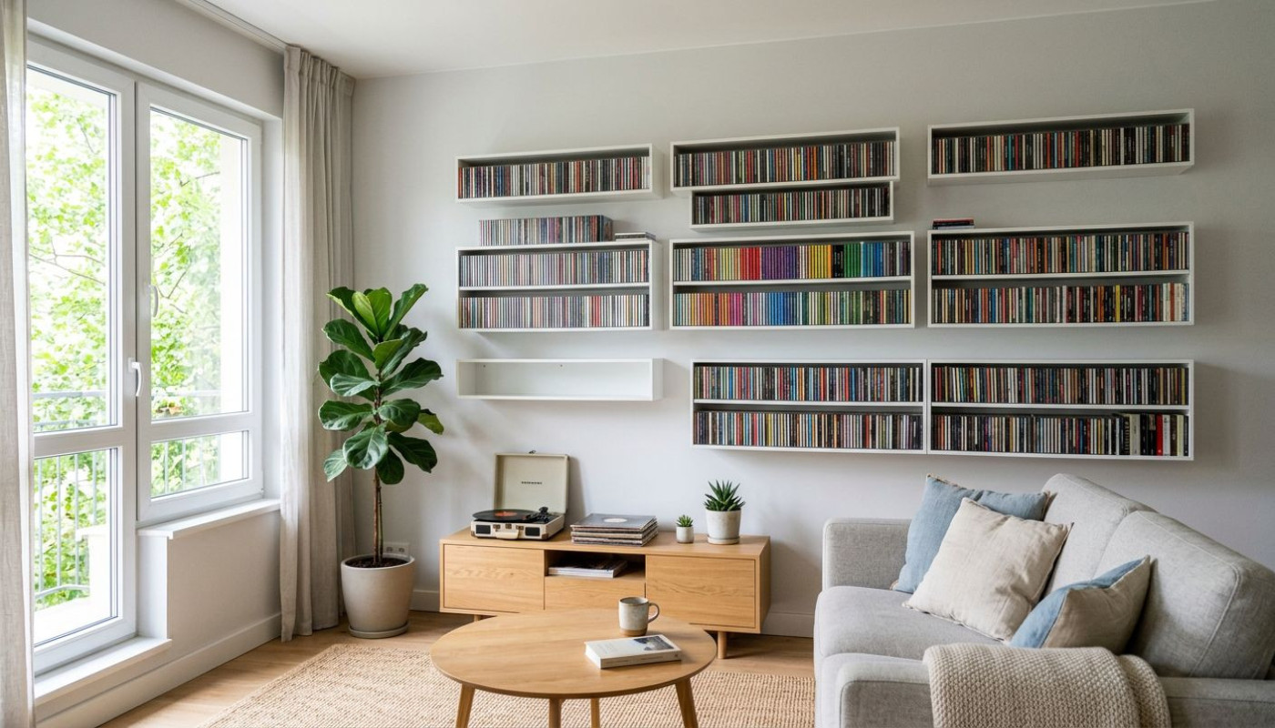 Comment maximiser l'espace avec des étagères murales pour CD ?